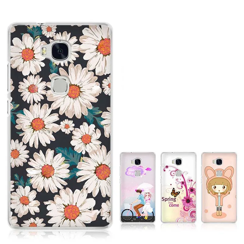 

For Huawei GR5 Case Cover Cartoon Plastic Transparent border Back Cover Phone Case For Huawei GR5 (5.5 inch)