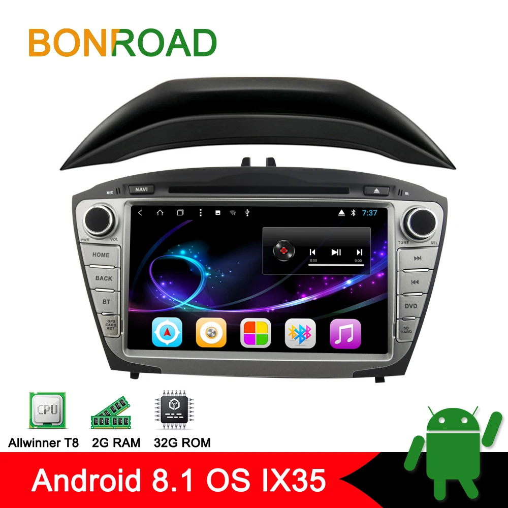 Clearance Bonroad Android 8.1/ 8Core1024*600 Ram 2G Rom 16GB Car Video Player For IX35 2009-2015  DVD CD GPS Navigation Radio audio Player 0