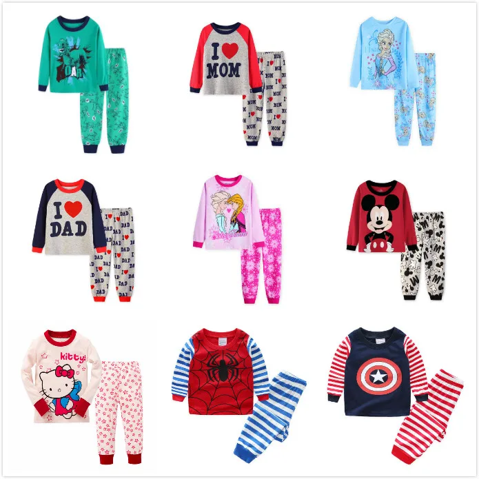 New Kids Pajamas Set Cartoon Airplane Cotton Pyjamas Tops+Pants 2 Pieces Children Pjs Boys Clothing Set 2-7 Years