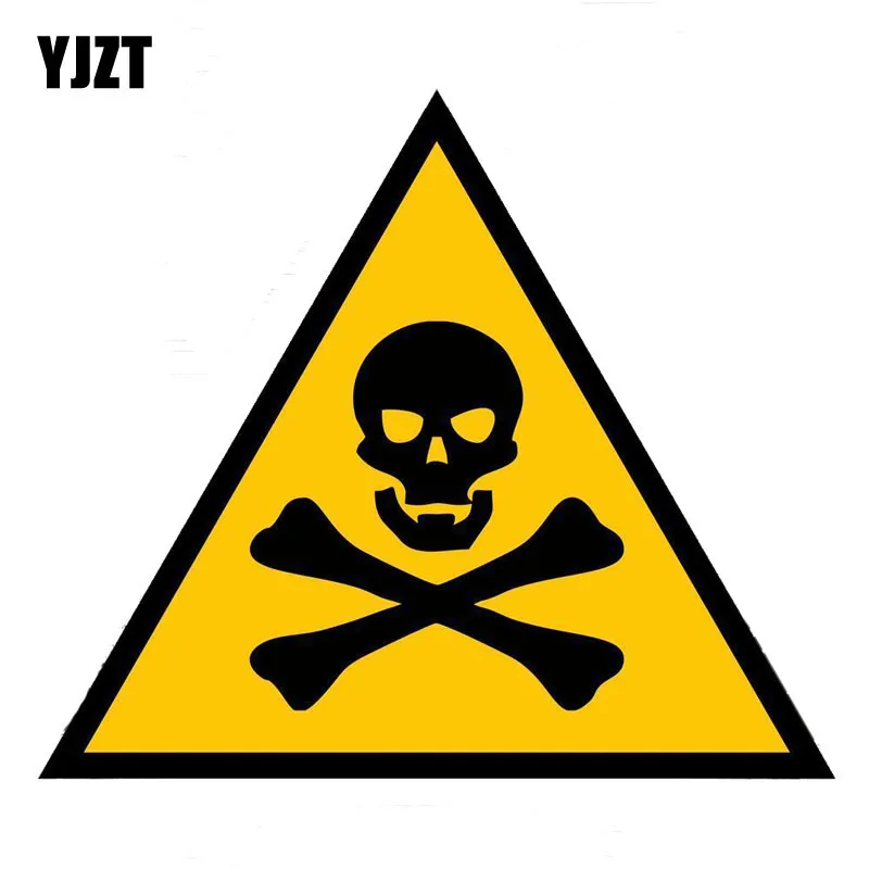 

YJZT 16.7CM*14.5CM Creative Skull Warning Danger Decal Car Sticker PVC 12-0725