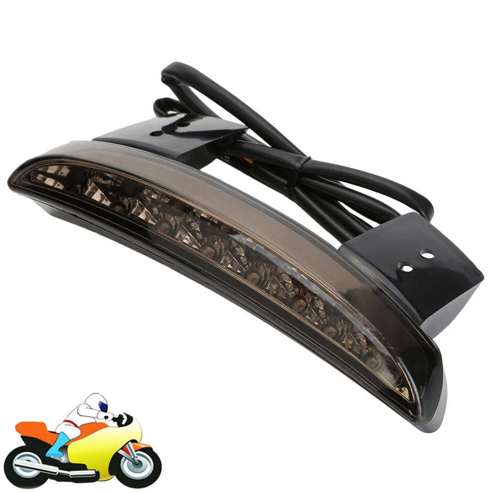 Smoke Motorcycle Fender Edge LED Tail Light Rear Lamp for