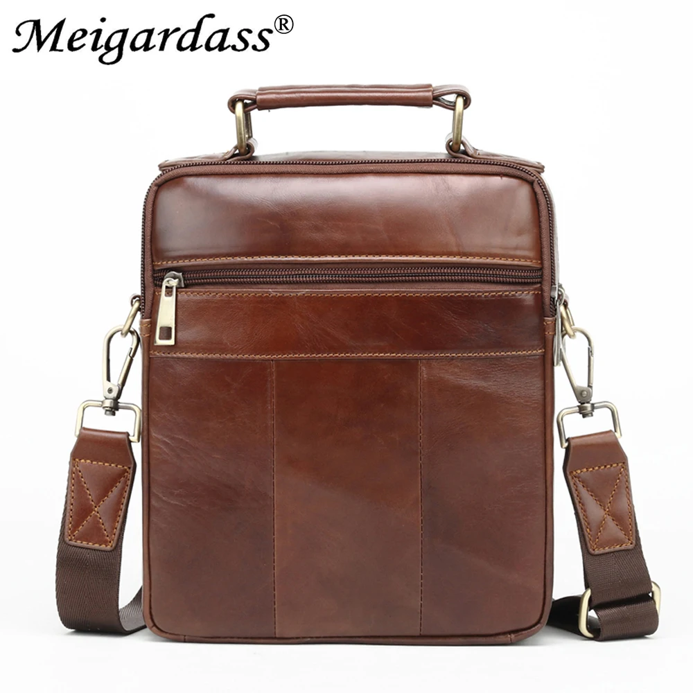US $29.00 Genuine Leather Business Mens Messenger Bags For Men Shoulder Crossbody Bag Male Handbags Tote Purse Travel Bags