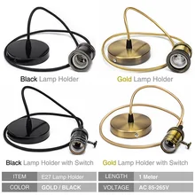 Ретро E27 металлический подвесной светильник держатель 1 метр винтажные лампы Эдисона основания люстра потолочный светильник светодиодный светильник для внутреннего декора ing