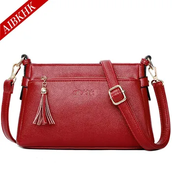 

New Fashion Tassel Genuine Leather Women Handbags European Style Ladies Shoulder Bags Female Girl Brand Luxury Crossbody Bag Hot