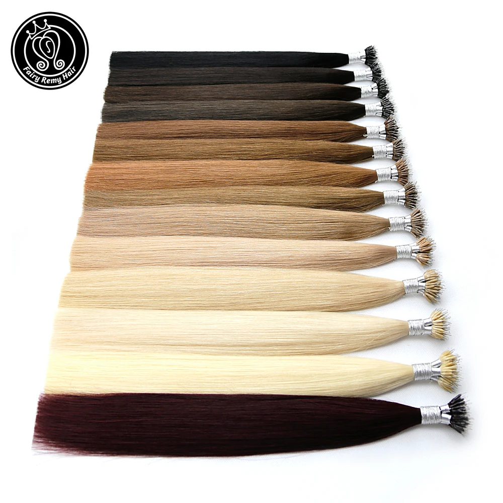 Fairy Remy Hair 0.8g/s 18-20 inch Remy Micro Beads Human Hair Extensions European Dark Brown Blonde Piano Nano Ring Hair 50pcs