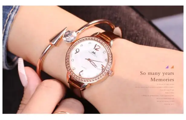 

Women watches MARGUES brand Quartz watch women Exquisite Time bit Scale fashion watches Solid color slim leather strap clock 052