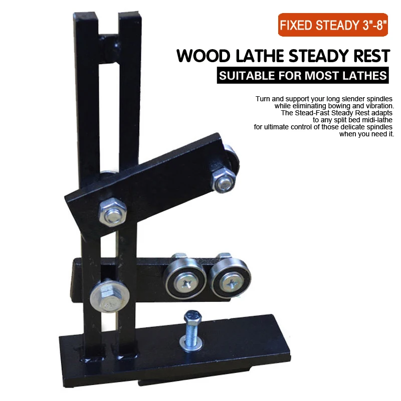 

Wood Lathe Steady Rest Woodworking lathe frame center stable support parts DIY tool clamp