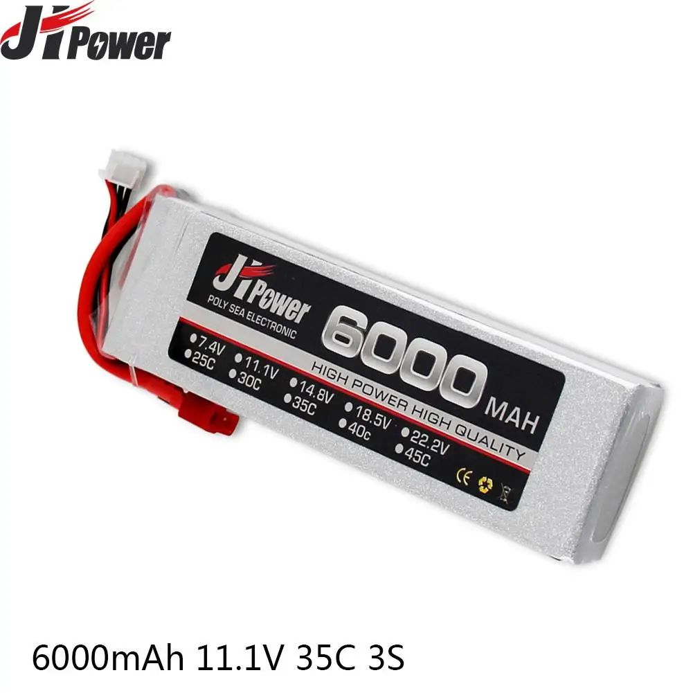 

2018 11.1V/3S 6000mAh 35C LiPO Battery JST-XHR Balance Plug Charge And T Plug Discharge Parts For RC Racing Vehicle