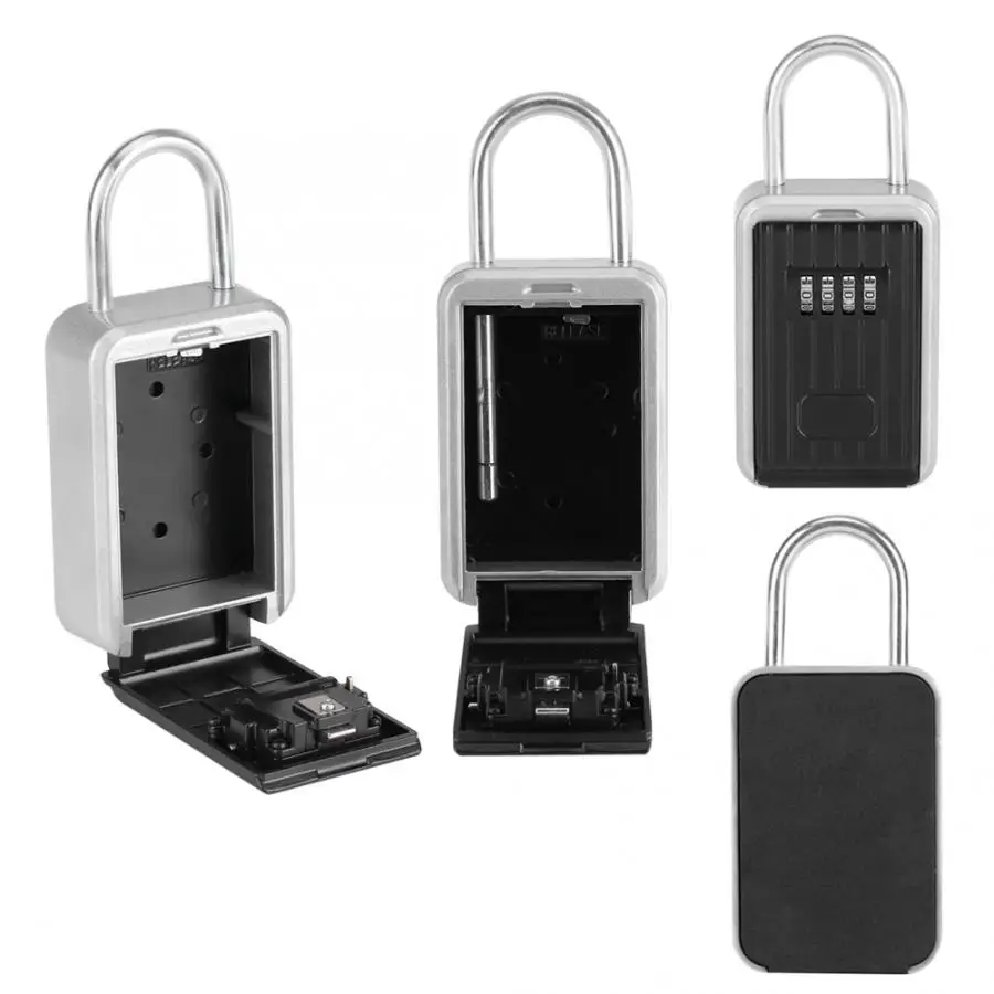 

4-Digit Safe Security Outdoor Storage Lock Key Box Holder Door Hanging Combination Lock