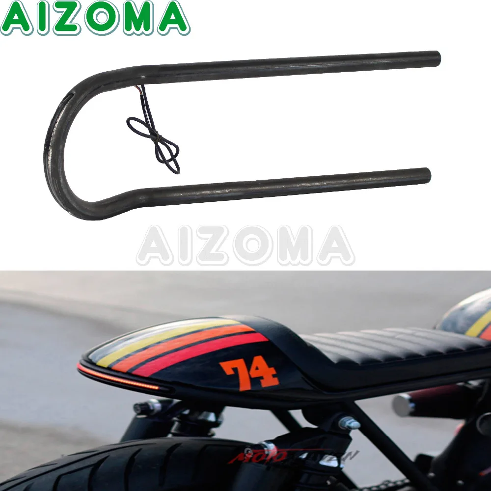 

Cafe Racer Brat Style Seat Frame Tracker End Hoop Loop with LED Brake Taillight Indicators Universal For Honda Yamaha Suzuki