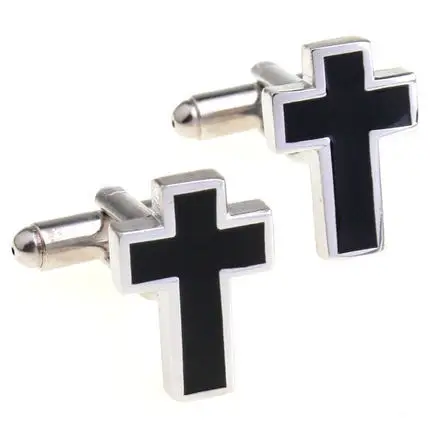 

HYX Luxury shirt Black cross cufflink for mens Brand cuff buttons cuff links High Quality abotoaduras Jewelry