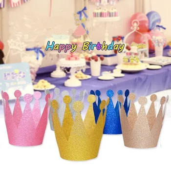 

New Prince Princess Plastic Crown Top Hats Kids Birthday Party Baby Shower Party Hats Headwear Birthday Party Supplies