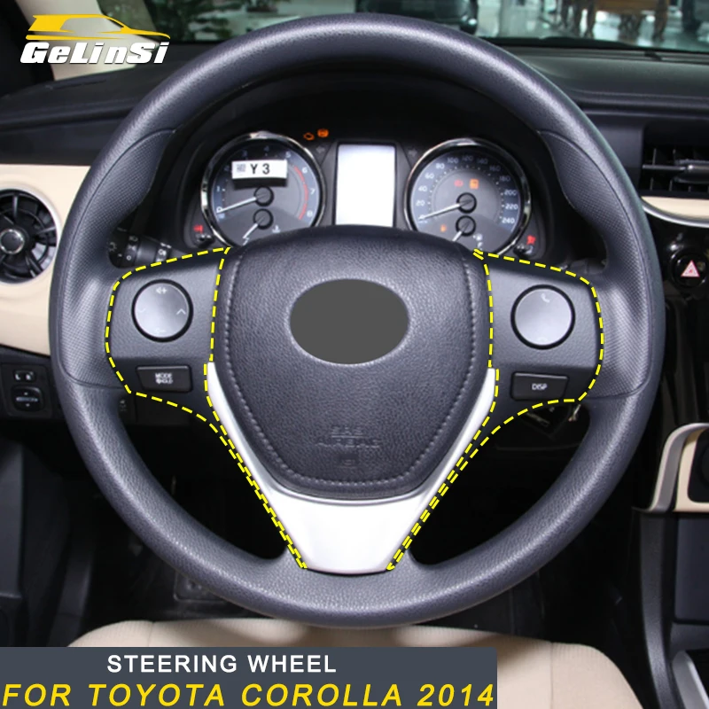 

Gelinsi For Toyota Corolla 2014-2018 Car Styling Steering Wheel Cover Frame Trim Sticker Interior Accessories
