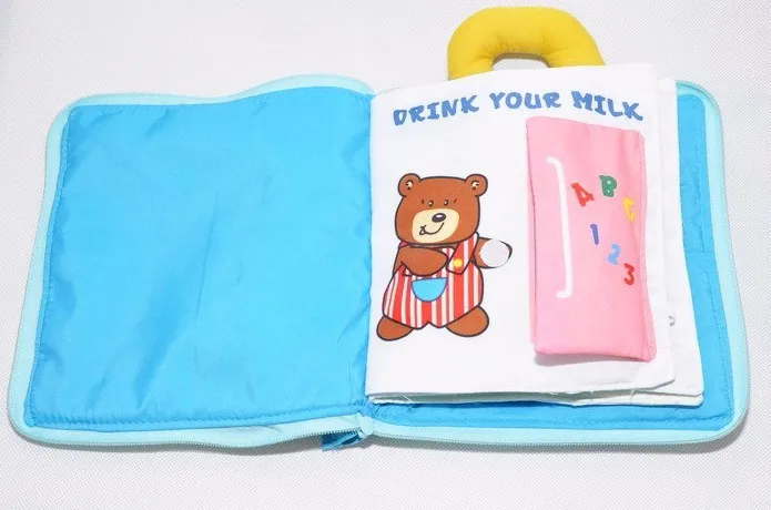 Ребенка раннего развивающие игрушки медведь спокойной ночи с объемным ткань книги ребенок головоломки ткань книги новорожденный развития