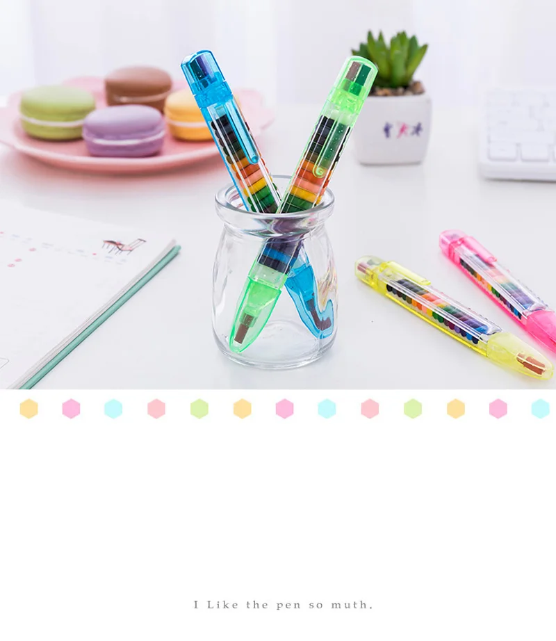 EZONE, 1 шт., цветные, 20 цветов, масляные краски, ручки Cratons Stacker, карандаши для рисования, художественная краска, подарок для детей, масляная пастель