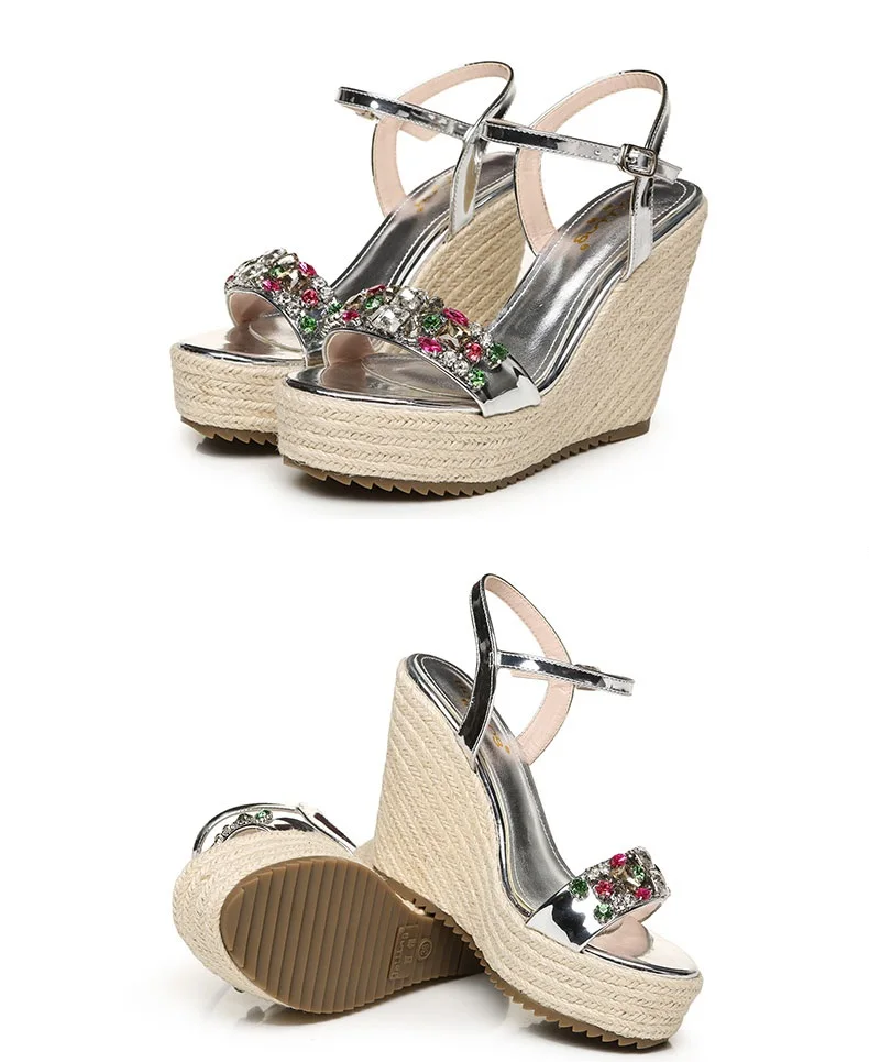 58_2016 New Fashion Summer Luxury Platform Wedge Sandals Womens Small Size Designer Golden High Heels Shoes Online Good Quality