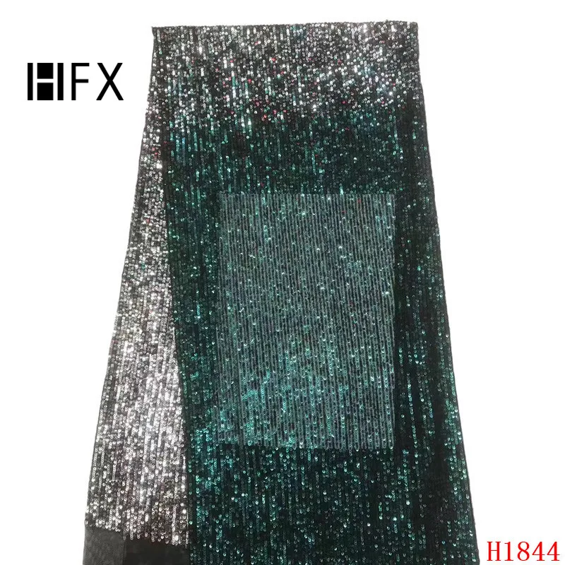 HFX Высококачественная кружевная ткань в нигерийском стиле с пайетками