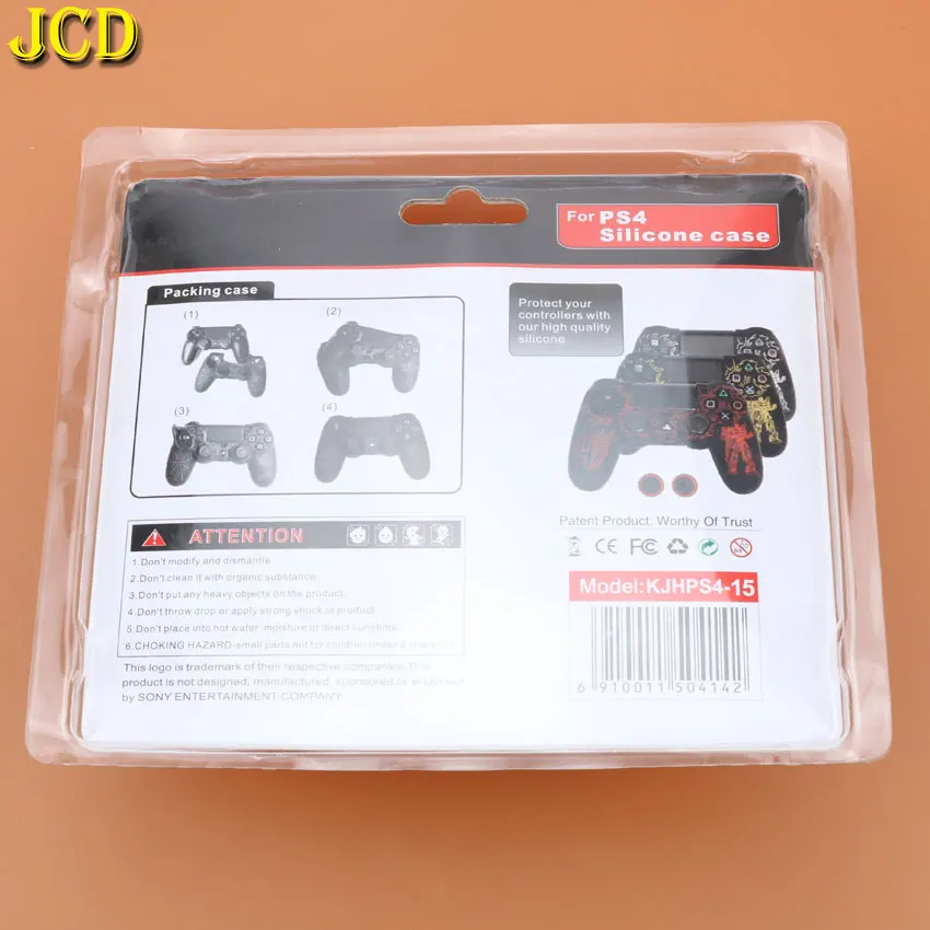 JCD 1 шт Противоскользящий силиконовый чехол для sony playstation 4 для PS4 Dualshock 4 контроллер+ 2 ручки для большого пальца