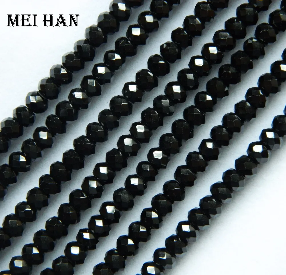 

Meihan Free shipping natural 3*4.5 mm (115pcs/17g/set ) Spinel faceted rondelle loose beads charm gem stone for jewelry making