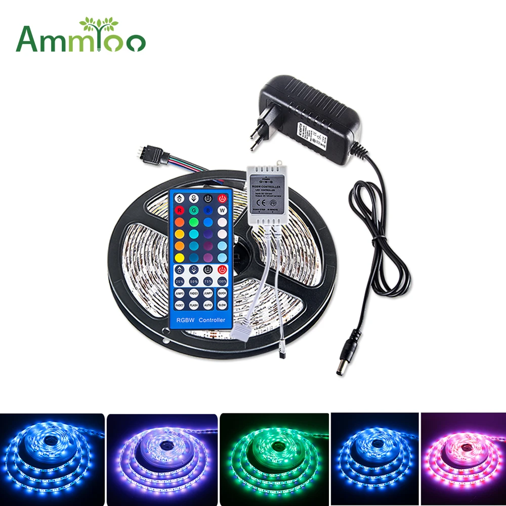 

AmmToo 5m 5050 RGBW/RGBWW led light strip Waterproof / Non-waterproof Flexible Neon Light Led Tape With 40keys remote controller