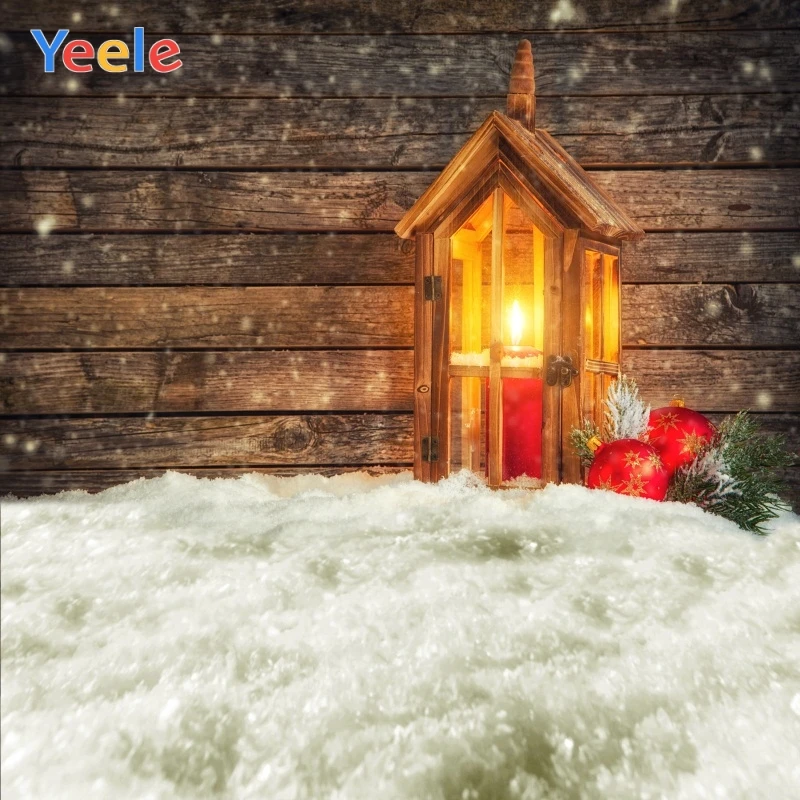 

Yeele Christmas Photocall Decors Wood Lantern Balls Photography Backdrops Personalized Photographic Backgrounds For Photo Studio