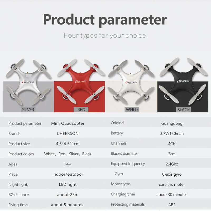 Cheerson CX-10SE Mini Dron Quad Copter Pocket Drone Remote Control Kid Toy 4CH 3D Flips RC NaNo Quadcopter Helicopter RTF VS H20