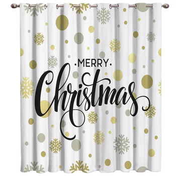 

Merry Christams Snow Ice Flower Bedroom Kitchen Print Decor Kids Window Treatment Hardware Sets Window Treatment Valances