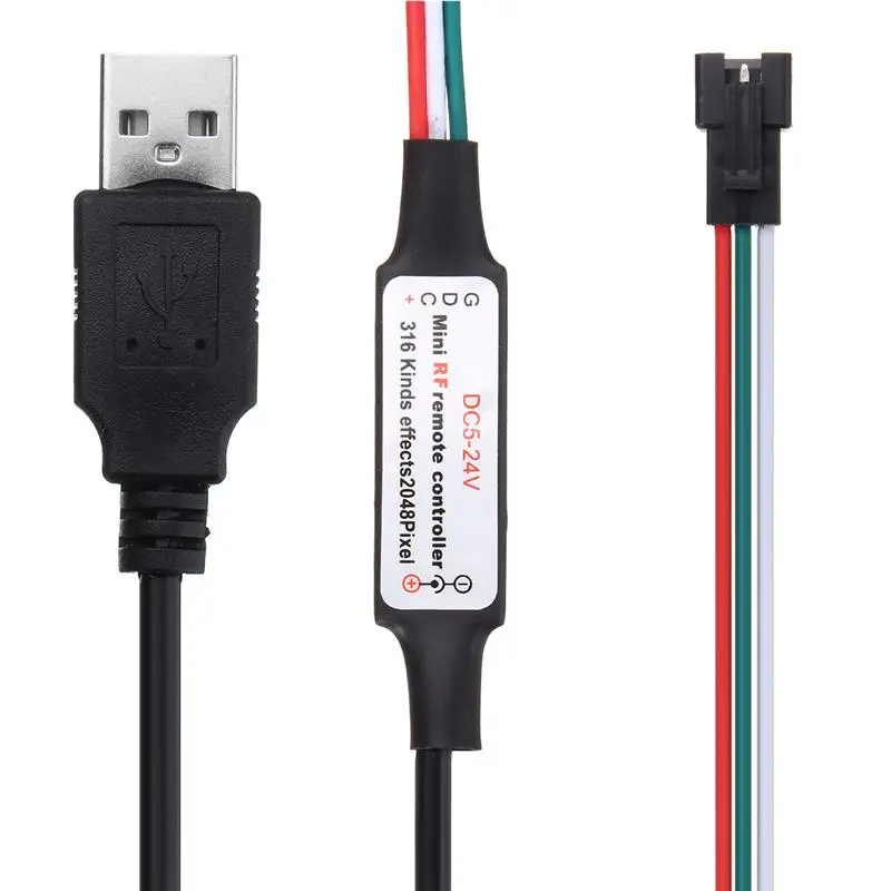 5-24 в USB светодиодный пиксельный контроллер для WS2812B цифровой светодиодный пиксель полосы с 14key RF беспроводной пульт дистанционного управления DIY WS2812