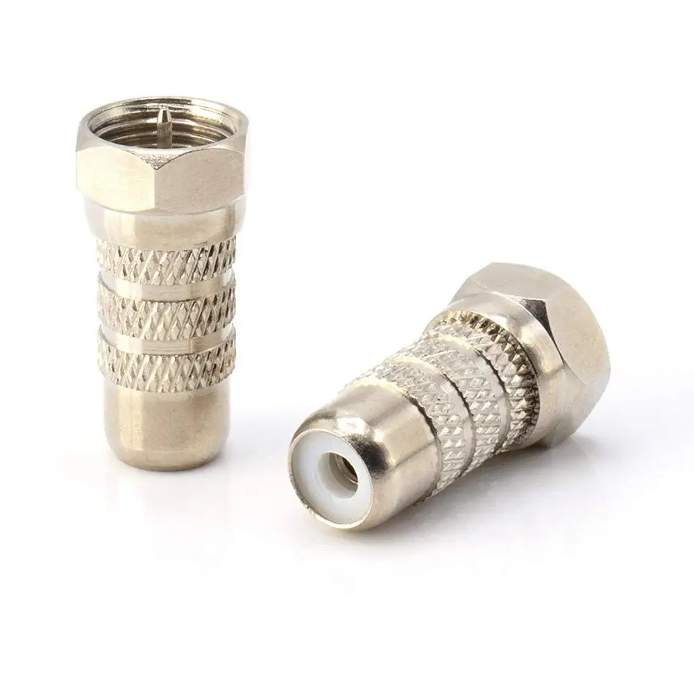 

RF (F81) & RCA Coaxial Adapter,RCA Female to Male F81 (F-Pin) Connector, Adapter, Coupler, and Converter for RG11, RG6, RG59