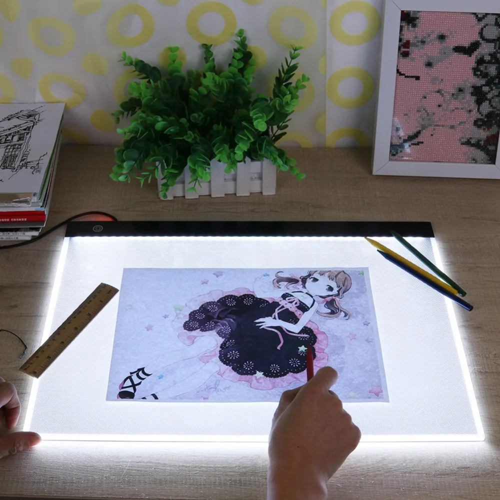 

A3 LED Graphic Digital Tablet for Drawing Sign Display Panel Luminous Stencil Copy Board Graphic Thin Art Stencil Drawing Board