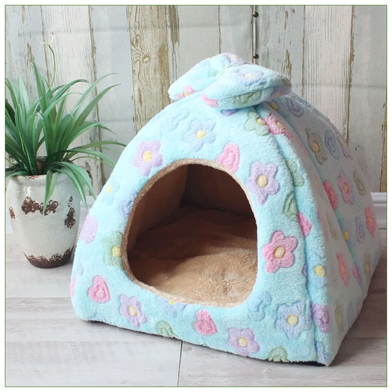 Pet Cat Cave House складная палатка мягкая собачья кровать монгольская юрта милый Питомник Гнездо маленькие животные Щенок Чихуахуа дом с ковриком - Цвет: C4