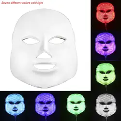 Prfessional 7 цветов светодио дный маска для лица дома Применение Приспособления для красоты анти-акне омоложение кожи фотодинамической Красота