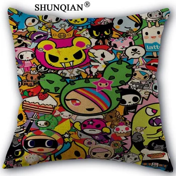 

tokidoki Pillowcase Cotton Linen Square Zippered Pillow Cover For Office,Family Customize Your Picture 45x45cm one side