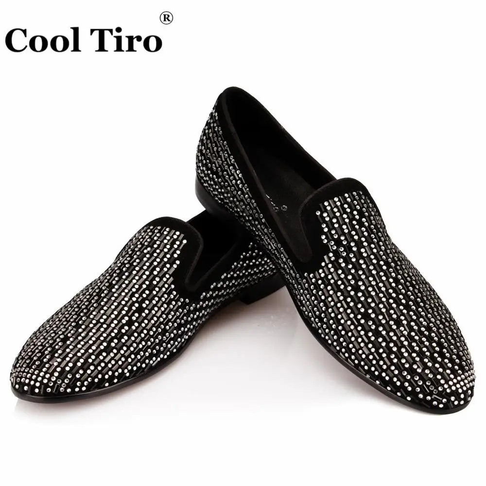Strass Men Loafers Black Suede Moccasins (11)