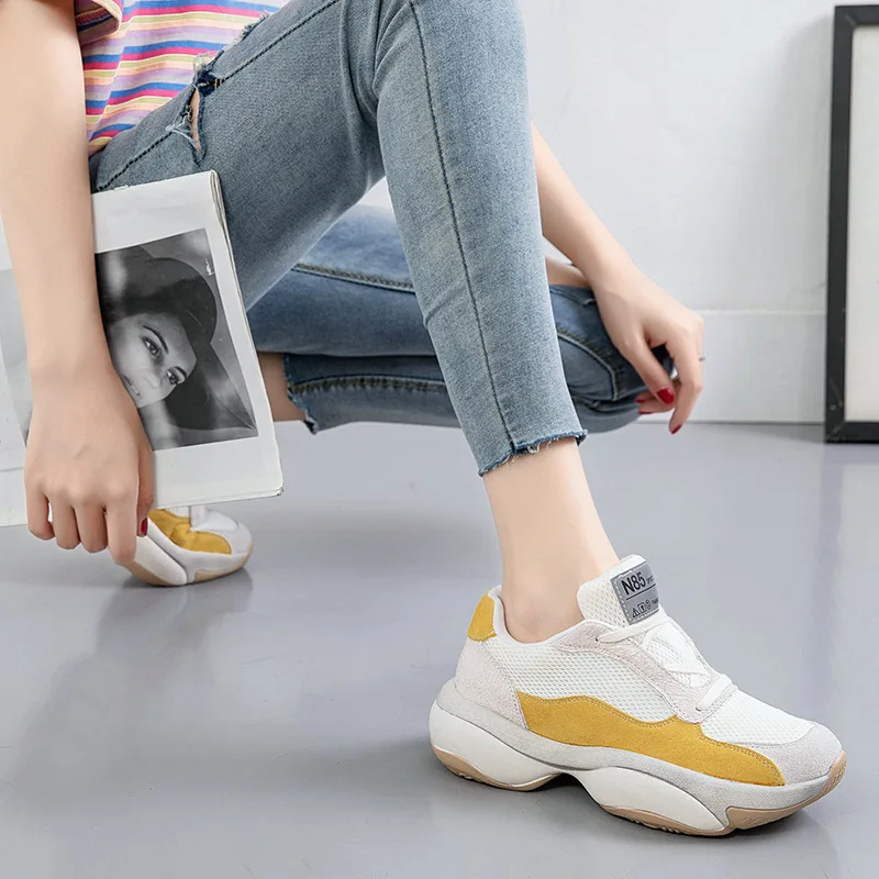 Casual Shoes Women Platform Sneakers Fashion Brand zapatos de mujer Ladies footware Patchwork Dad Sneaker Thick Bottom Patchwork