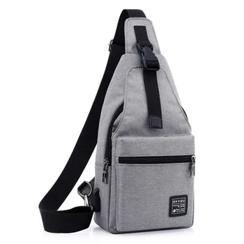

new Chest package men leisure Oxford package shoulder bag USB charging interface best waterproof back bag free holograms
