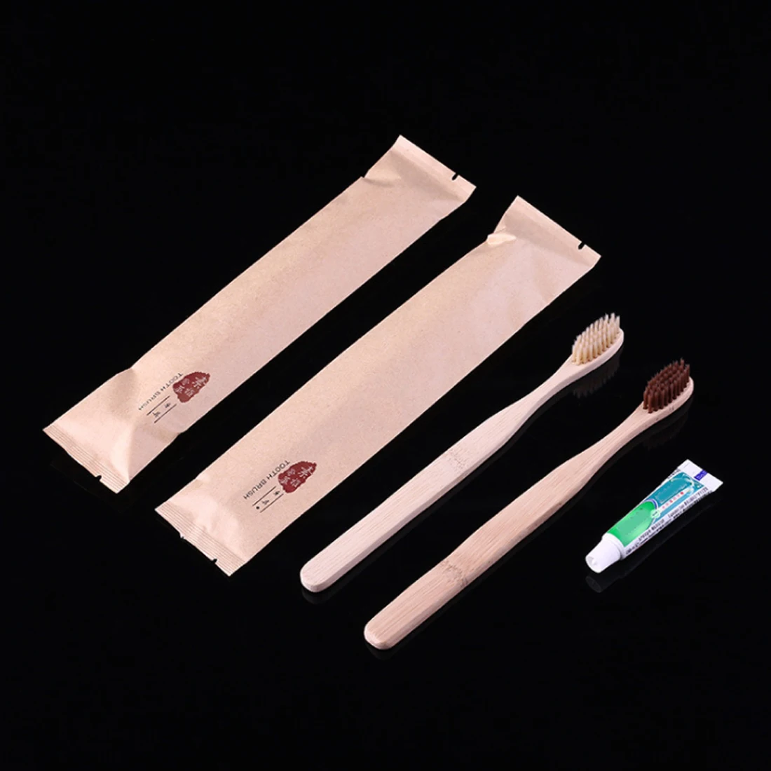 

Hot 1pc Soft Bristle Bamboo Handle Toothbrush with 1 Mini Toothpaste Cleaning Teeth Dental Oral Care Hotel Home Stay Tooth Brush