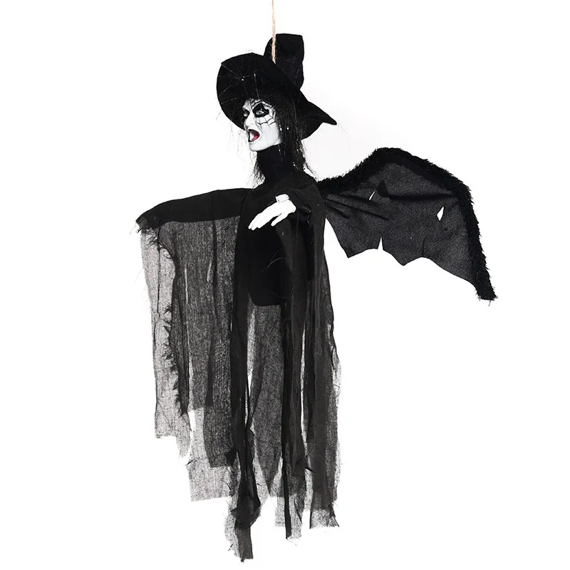 Halloween Hanging Ghost Haunted House Witch Bat man Spider woman Horror Courtyard Club Tree Halloween Electric LED Toys HW01 (3)