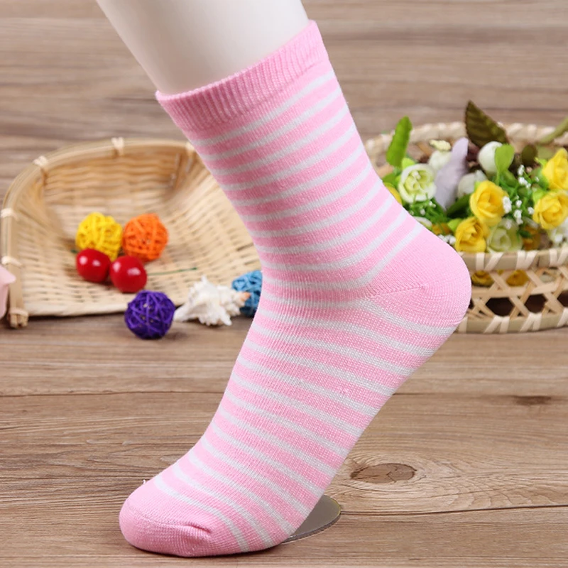 5 пар классических модных разноцветных носков в полоску женские милые короткие носки без пятки в свежем Стиле на весну и осень для женщин Meias