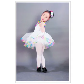 

2018 Real Direct Selling Girls Acrylic Gymnastics Leotard Ballet Tutu Child Leotard Clothes Evening Dress Latin Dance