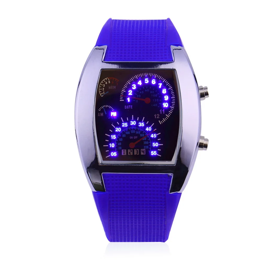 OUTAD Fashion Turbo Dial Flash LED Watch Gift Men Lady Sports Car Meter Watches relogio masculino feminino Gift For Men