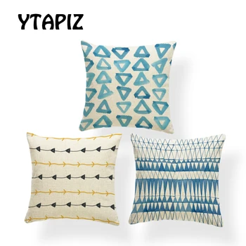 

Simple Fresh Air Geometry Pillows Square 45X45cm Polyester Pink Wave Mint Green Diamond Perspective Decoration Sofa Cushion Case