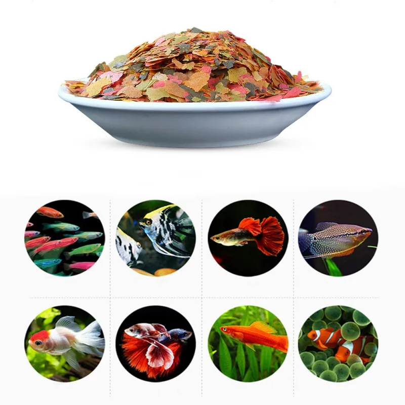 50 г нарезанная Рыбная еда, плавающий цвет, осветление, состав, весы для пруда, корм для пруда, золотая рыбка