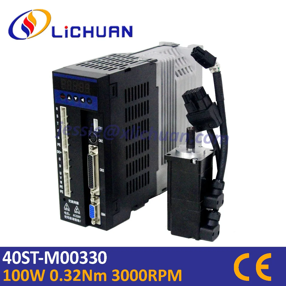 

Lichuan 100w low inertia servo motor 40ST-M00330 AC servo motor and driver kit 40ST 0.32Nm 3000rpm 0.1kw electric ac 220v