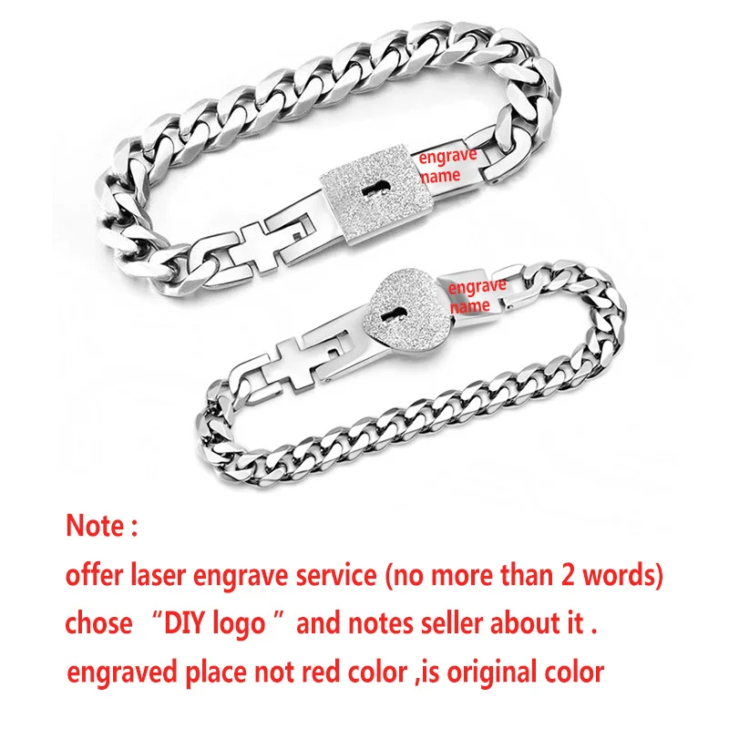 AZIZ BEKKAOUI Customized Name Heart Jewelry Lock & key Couple Bracelets Stainless Steel Figaro Chain Bracelets Drop Shipping AZIZ BEKKAOUI Customized Name Heart Jewelry Lock & key Couple Bracelets Stainless Steel Figaro Chain Bracelets Drop Shipping