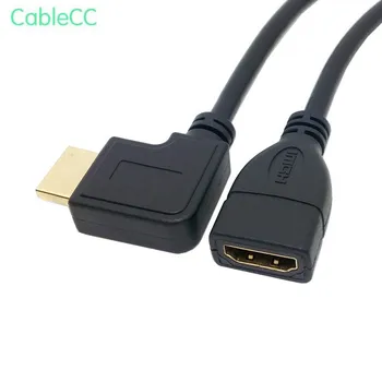 

Right Left Angled 90 Degree Connector HDMI 1.4 with Ethernet & 3D Type A male to A female Extension Cable 0.5m