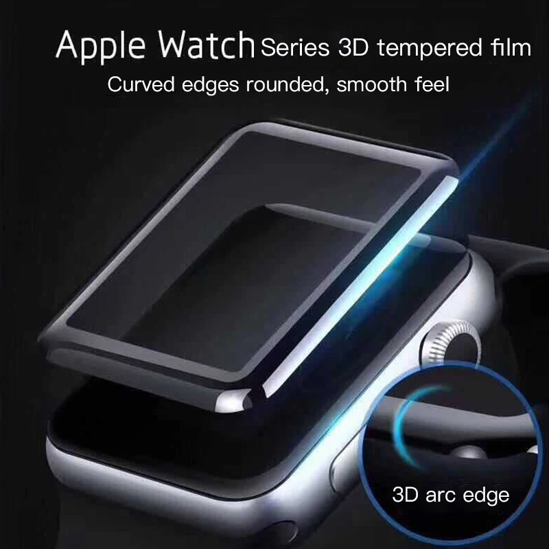 Полный экран покрытие 3D изогнутая поверхность закаленный стекло для мм Apple watch 42mm 38 мм экран протектор Смарт часы серии 1 2 3
