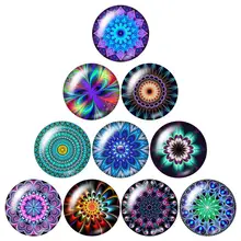 Красивый узор 10 шт. 12 мм/16 мм/18 мм/25 мм круглый стеклянный кабошон демонстрационный плоский задний делая результаты ZB0490
