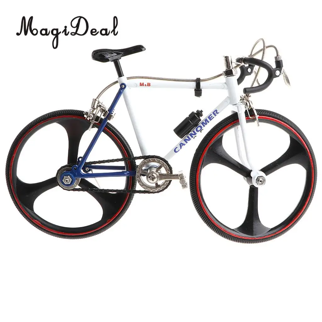 1:10 Scale Alloy Diecast Racing Bike Model Replica Bicycle Toy Metal Artwork Creative Desktop Decor - Blue White