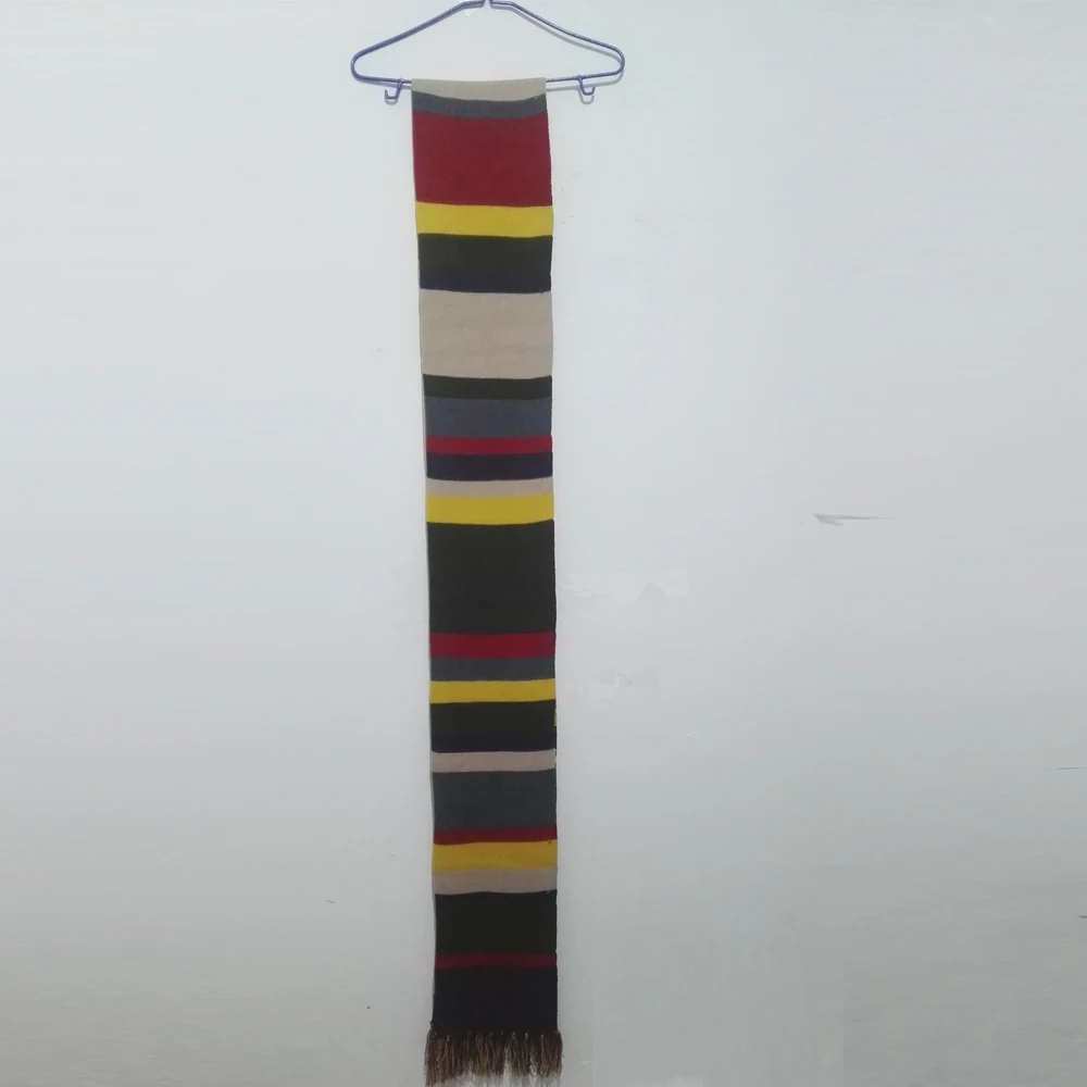Ceny TV Dr Doctor Who szalik Delxue paski Tom Baker szalik zimowy ciepły bardzo długa 143*9 Cal szal przebranie na karnawał prezent rozmiar 365*23cm